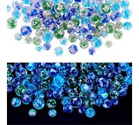PH PandaHall 90 cuentas de luciérnaga que brillan en la oscuridad, 9 estilos europeos de lampwork redondas, cuentas espaciadoras sueltas, cuentas de pulsera para hacer joyas, pulseras, collares,