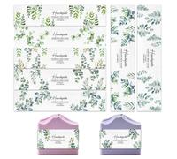PH PandaHall 90 envoltorios de jabón de hojas de acuarela, 9 estilos de etiquetas de jabón de ramas de plantas, embalaje de jabón, manualidades, fundas de jabón para jabón casero, barras de loción de