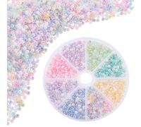 PH PandaHall 960 cuentas de cristal de rocalla, 8 colores, crema, 4 mm, redondo, Craft Bead, rocalla Bead, 3006180031, diferentes tonos de crema