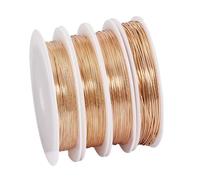 PH PandaHall Alambre de cobre chapado en oro de 14 quilates, calibre 22/24/26/28