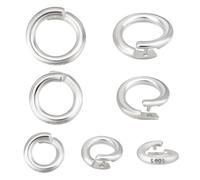 PH PandaHall Anillos de plata de ley 925 con bloqueo, 8 unidades, 3 tamaños, anillos en O abiertos, anillo de enlace de círculo, conectores gruesos para collares, pulseras, joyería, manualidades,