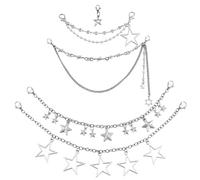 PH PandaHall Cadena de 5 estilos para zapatos, cadena de estrella, cadena de botines de capa de platino, accesorios para zapatos, decoración de bolsa, encantos para mujer, hombre, botas, zapatillas