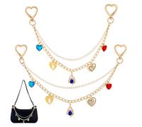 PH PandaHall - Cadena de bolso de mano dorada con abalorios en forma de corazón, 30,8 cm, cadenas decorativas para bolsos y mochilas