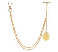 PH PandaHall Cadena de reloj de 34 cm, color dorado, cadena de traje para chaleco, colgante para reloj, barra en T, cadena de eslabones para hombre Albert, para marido y día del padre: 3,5 cm