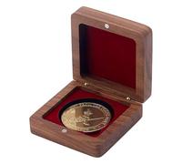 PH PandaHall Caja de presentación de monedas de madera, caja de presentación para monedas conmemorativas, caja de almacenamiento de monedas cuadrada, soporte interior de terciopelo para colección de