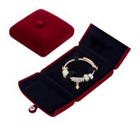 PH PandaHall Caja de regalo de terciopelo - Funda de pulsera abierta doble para exhibición de joyas, viajes, bodas, cumpleaños y día de San Valentín - 9.5 x 1.5 x 4.8 cm