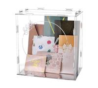 PH PandaHall - Caja de tarjetas de boda, para recepción, caja de regalo, tarjeta sobre caja de plata, cajas de tarjetas, vitrina de acrílico para fiesta de boda, graduación, 25 x 15 x 27,6 cm