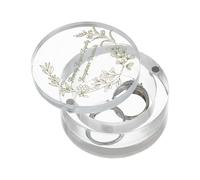 PH PandaHall Caja redonda de acrílico transparente para anillos de boda, caja de exhibición de anillos, caja de almacenamiento de joyas, caja portadora de anillos con tapa para aniversario, boda,