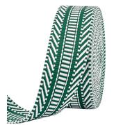 PH PandaHall Cinta a rayas de 5 yardas, cinta de algodón de poliéster a rayas verdes y blancas de 1.5 pulgadas de ancho para mochilas, bolsos, prendas, sombreros, decoración del hogar
