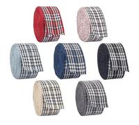PH PandaHall Cinta de cuadros de búfalo de 21 m, 7 colores, cinta de cuadros con alambre, 25 mm, cintas de cuadros de búfalo blanco y negro para envolver regalos, lazo, manualidades, accesorios para