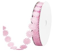 PH PandaHall Cinta de flores rosas de 20 yardas, encaje decorativo de 17 mm, ribete de costura de poliéster, encaje bordado decorativo de ganchillo para envolver vestidos, bodas, decoración del hogar,