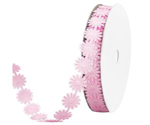 PH PandaHall Cinta de flores rosas de 20 yardas, encaje decorativo de 17 mm, ribete de costura de poliéster, encaje bordado decorativo de ganchillo para envolver vestidos, bodas, decoración del hogar,