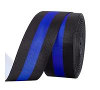PH PandaHall Cinta de grogrén azul y negro de 20 yardas, cinta de tela a rayas, 1-1/2 pulgadas, cintas de grogrén a rayas de una sola cara para manualidades, envoltura de regalos, accesorios para el