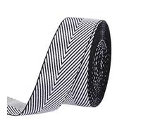 PH PandaHall Cinta de poliéster a rayas de 9,1 m, cinta de poliéster de 4 cm, cinta de sarga a rayas negras y blancas, cinta jacquard para coser ropa, mochilas, bolsos, sombreros, decoración del hogar