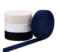 PH PandaHall Cinta de sarga de poliéster de algodón pesado de 20 yardas, 1 pulgada de ancho, 4 colores, rollo de cinta de espiga para costura, manualidades, fabricación de bolsas
