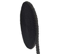 PH PandaHall Cinta trenzada de 12 mm de poliéster metálico para disfraces, manualidades, costura, tapicería, decoración, color negro