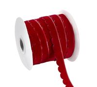 PH PandaHall Cintas de terciopelo rojo de 21.9 yardas, cinta de terciopelo de Navidad con borde ondulado de 1.2 cm, cinta vintage para envolver regalos, ramos de novia, manualidades, decoración de