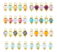 PH PandaHall Colgantes de Cristal Facetado Redondos - 140 Cuentas con Placa de Vidrio Pequeños para Pendientes Artesanales - 12 × 5,5 mm