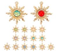 PH PandaHall Colgantes de sol celeste 9 colores colgantes de cristal sol corazón colgantes eclipses solares colgantes de cristal para pendientes, collar, pulsera, llavero, creación de joyas, 18