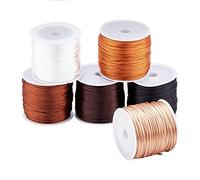 PH PandaHall Cordón de satén de 192 yardas, 6 colores, cordón de seda de nailon de 1 mm para nudos chinos, macramé, cuentas, pulseras de la amistad y fabricación de joyas