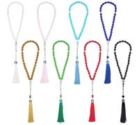 PH PandaHall Cuentas de oración de 8 colores, cuentas de cristal de Tasbih, cuentas islámicas, 33 cuentas redondas de rosario musulmán, Misbaha, Tasbeeh, pulseras para mujeres y hombres, regalo de