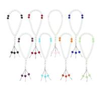 PH PandaHall Cuentas de oración de 8 colores, cuentas de cristal Tasbih, cuentas islámicas, 33 cuentas redondas de rosario musulmán, Misbaha, Tasbeeh, pulseras para mujeres y hombres, regalo de