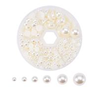 PH PandaHall Cuentas de Perlas con Parte Posterior Plana 690 Piezas 6 Tama os Beige Craft Pearl C