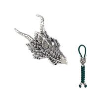 PH PandaHall Cuentas espaciadoras de cabeza de dragón de 41 x 20 mm, cuentas de cabeza de animal, espaciador de dragón de plata envejecida, estilo tibetano, dijes de metal de buena suerte para hacer