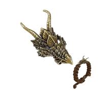 PH PandaHall Cuentas espaciadoras de cabeza de dragón de 41 x 20 mm, de bronce antiguo, cuentas espaciadoras de cabeza de animal, estilo tibetano, dijes de metal de buena suerte para hacer joyas