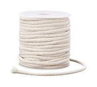 PH PandaHall Cuerda de algodón de 5 mm, cuerda de macramé, cuerda de macramé, cuerda de bobina, cordón de algodón natural blanco para manualidades, costura, almohadas, tejer