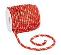 PH PandaHall Cuerda de oro rojo de 5 mm, 19 metros de cable retorcido, cuerda decorativa para ventanas, para costura, boda, graduación, cuerda de honor