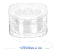 PH PandaHall Cuerda elástica de 0,2 mm para pulseras, cuerda elástica para joyas con hilo plano para cuentas, 200 m, para creación de joyas, color blanco