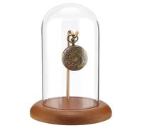 PH PandaHall Cúpula de cristal para reloj, tarro de exhibición con gancho, cúpula transparente con base de madera, adorno para el día del padre, regalo