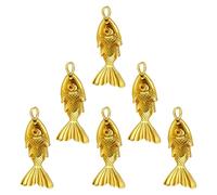 PH PandaHall Dijes chapados en oro de 24 quilates, 6 colgantes de animales marinos del océano, articulaciones móviles 3D, colgantes de animales de metal para verano, océano, mar, joyería, bricolaje