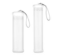 PH PandaHall Estuche de plástico extensible para brochas de 2 tamaños, soporte largo para pinceles con cordón de transporte, tubo de almacenamiento transparente para artistas, organizador de pinceles