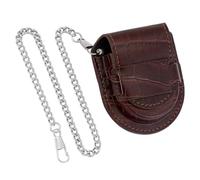 PH PandaHall Estuche de viaje para reloj de bolsillo, estilo vintage, organizador de relojes de bolsillo, funda para reloj con cadena, piel sintética, bolsa de cintura, caja de fotos para regalo de