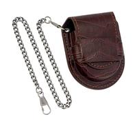 PH PandaHall Estuche para reloj de bolsillo, estuche de viaje, estilo vintage, organizador de relojes de bolsillo, funda para reloj con cadena, piel sintética, mini bolsa de cintura, caja de fotos