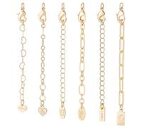 PH PandaHall Extensor de collar de 6 estilos, cadena de eslabones extensores, cadena de extensión de joyería, cierres de langosta, collares extensores para mujer, joyería, pulsera, tobillera, llaveros