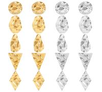 PH PandaHall Juego de 20 colgantes de acero inoxidable 304, 5 formas, dijes de joyería para hacer joyas, regalos de bricolaje, adornos de recuerdo, oro y plata