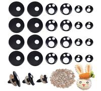 PH PandaHall Juego de 240 ojos de seguridad kawaii, ojos de rotundidad para manualidades, ojos de seguridad de ganchillo, ojos de peluche con arandelas para animales de peluche, amigurumis