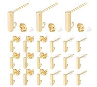 PH PandaHall Kit de 150 Piezas para Hacer Pendientes - 25 Pares Rectángulo de Acero Inoxidable 304 Con Bucle, 50 Doradas, 50 Transparentes para Aretes