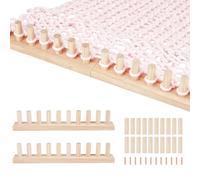 PH PandaHall - Kit de telar para manta gruesa de 0,8 m, kit de tejer a mano tamaño ajustable DIY fabricante de cubierta de madera de tejer marco de artesanía de ganchillo de hilo para manualidades