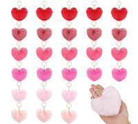PH PandaHall Llavero de pompón de corazón de 6 colores, 30 unidades, llavero de piel sintética, pompones, dijes de bolsa, llaveros de amor, llaves de coche, accesorios para mochila, bolso, Navidad