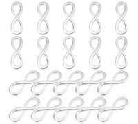 PH PandaHall - Lote de 20 lazos de aleación, infinito, plata, 30 x 10 x 2 mm para conectar joyas