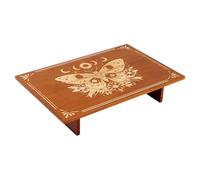 PH PandaHall Mesa de altar con fases de mariposa, 30 x 20 cm, madera, mesa de meditación, altar, mesa wicca, para habitaciones, decoración mística grabada, Wicca