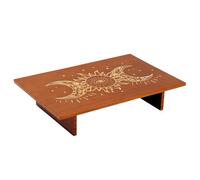 PH PandaHall Mesa de meditación altar de bruja de madera altar de madera Wicca Mesas santuario budista para habitaciones grabado decoración mística Wiccan Accesorios, Luna y sol, 30 x 20 cm