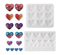PH PandaHall - Moldes de silicona para colgante con forma de corazón, diseño de corazón, amor, resina de fundición, resina UV para resina epoxi, manualidades y joyas, 2 piezas
