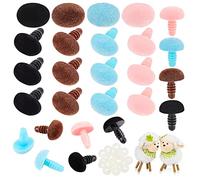 PH PandaHall Nariz de Seguridad Flocado, 24 Conjunto de Nariz Oval Artesanía Nariz de Cerdo Rosa Terciopelo Nariz de Animales de Peluche con Arandelas para Oso de Peluche Peluches Amigurumi