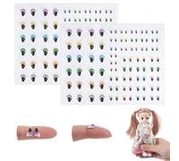 PH PandaHall Ojos autoadhesivos de resina 3D, 104 pares de calcomanías pequeñas para manualidades, 6 colores, ojos de animales, coloridos adhesivos de ojos de dibujos animados para marionetas de