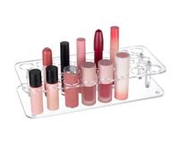 PH PandaHall Organizador de perfume acrílico transparente, 38 ranuras, con 16 agujeros grandes, 22 agujeros pequeños, pantalla para encimera de vanidad